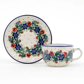 Filiżanka i spodek 768 0,2l <br> 1535X Czerwony wianuszek